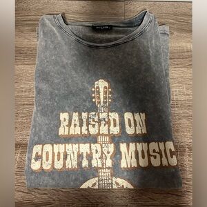 Gray Raised on Country Music Tee